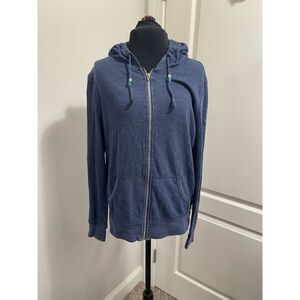 Victoria's Secret Women's XS Blue Full Zip Hoodie Sequin Logo (sku420)